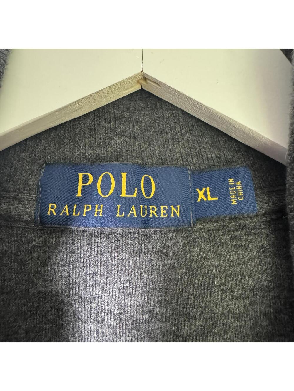 Polo Ralph Lauren Quarter Zip Sweater XL Gray Cotton Knit Pullover Pony Logo - Picture 5 of 8